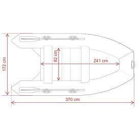 Ponton GLADIATOR CLASSIC B370AL sea green white - pompowana łódź z aluminiową podłogą