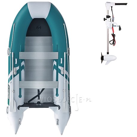 Ponton GLADIATOR CLASSIC B370AL sea green white - pompowana łódź z aluminiową podłogą