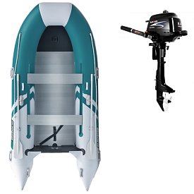 Ponton GLADIATOR CLASSIC B370AL sea green white - pompowana łódź z aluminiową podłogą