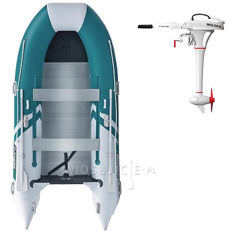 Ponton GLADIATOR CLASSIC B370AL sea green white - pompowana łódź z aluminiową podłogą