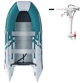 Ponton GLADIATOR CLASSIC B370AL sea green white - pompowana łódź z aluminiową podłogą