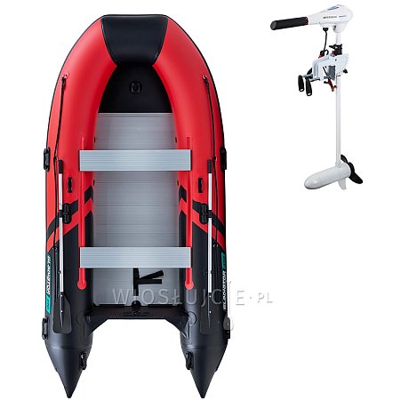 Ponton GLADIATOR CLASSIC B370AL red black - pompowana łódź z aluminiową podłogą
