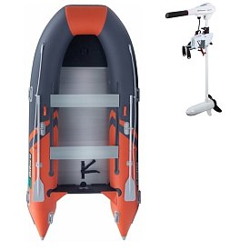 Ponton GLADIATOR CLASSIC B370AL orange dark gray - pompowana łódź z aluminiową podłogą