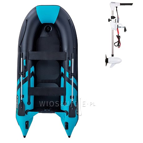 Ponton GLADIATOR CLASSIC B330AD black turquoise - pompowana łódź z pompowaną podłogą