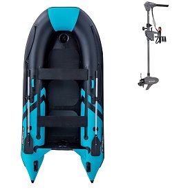 Ponton GLADIATOR CLASSIC B330AD black turquoise - pompowana łódź z pompowaną podłogą