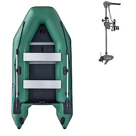 Ponton GLADIATOR LIGHT AK300WF green - pompowana łódź z drewnianą podłogą