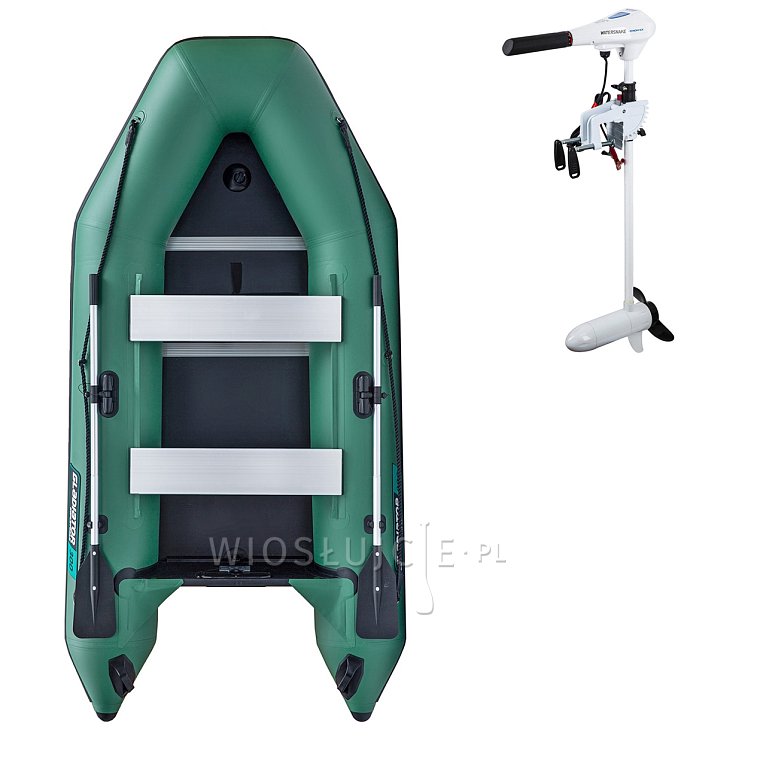 Ponton GLADIATOR LIGHT AK300WF green - pompowana łódź z drewnianą podłogą