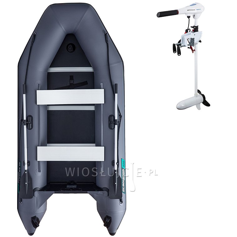 Ponton GLADIATOR LIGHT AK320WF dark grey - pompowana łódź z drewnianą podłogą