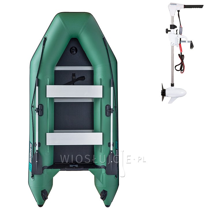 Ponton GLADIATOR LIGHT AK320WF green - pompowana łódź z drewnianą podłogą