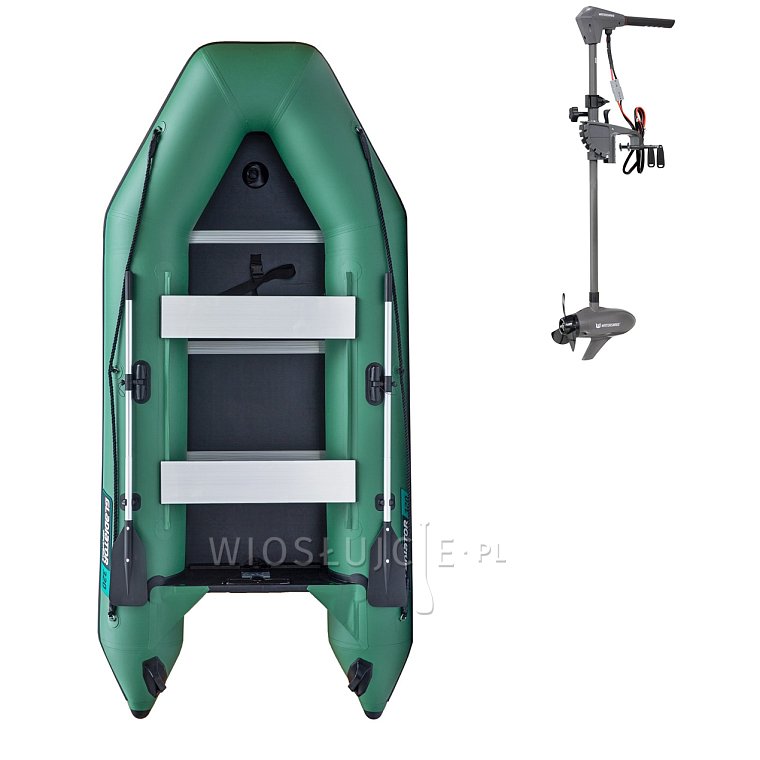 Ponton GLADIATOR LIGHT AK320WF green - pompowana łódź z drewnianą podłogą