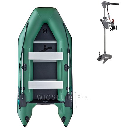 Ponton GLADIATOR LIGHT AK320WF green - pompowana łódź z drewnianą podłogą