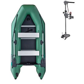 Ponton GLADIATOR LIGHT AK320WF green - pompowana łódź z drewnianą podłogą