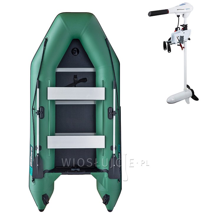 Ponton GLADIATOR LIGHT AK320WF green - pompowana łódź z drewnianą podłogą