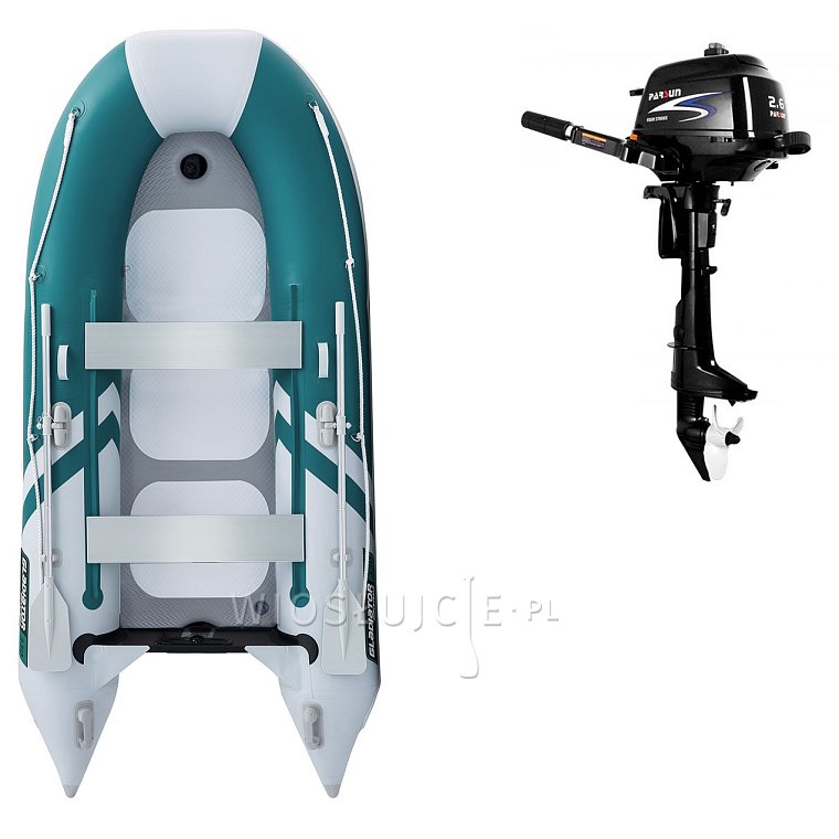 Ponton GLADIATOR CLASSIC B330AD sea green white - pompowana łódź z pompowaną podłogą