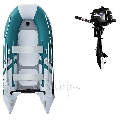 Ponton GLADIATOR CLASSIC B330AD sea green white - pompowana łódź z pompowaną podłogą