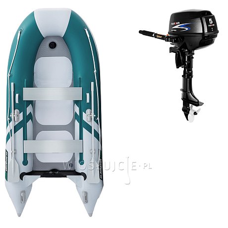 Ponton GLADIATOR CLASSIC B330AD sea green white - pompowana łódź z pompowaną podłogą