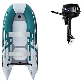 Ponton GLADIATOR CLASSIC B330AD sea green white - pompowana łódź z pompowaną podłogą