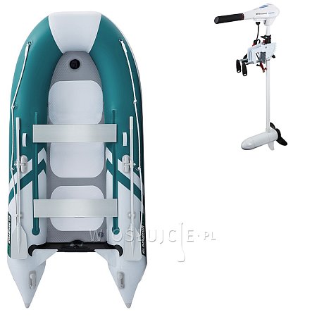 Ponton GLADIATOR CLASSIC B330AD sea green white - pompowana łódź z pompowaną podłogą