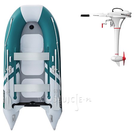 Ponton GLADIATOR CLASSIC B330AD sea green white - pompowana łódź z pompowaną podłogą