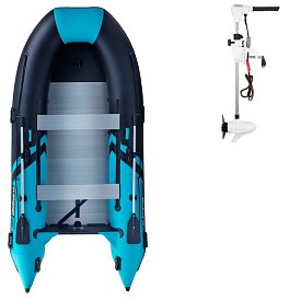 Ponton GLADIATOR CLASSIC B370AL black turquoise - pompowana łódź z aluminiową podłogą