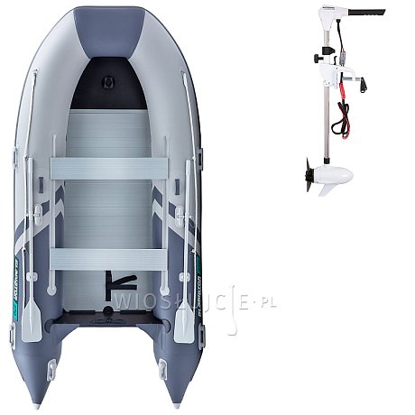 Ponton GLADIATOR CLASSIC B370AL light dark grey - pompowana łódź z aluminiową podłogą