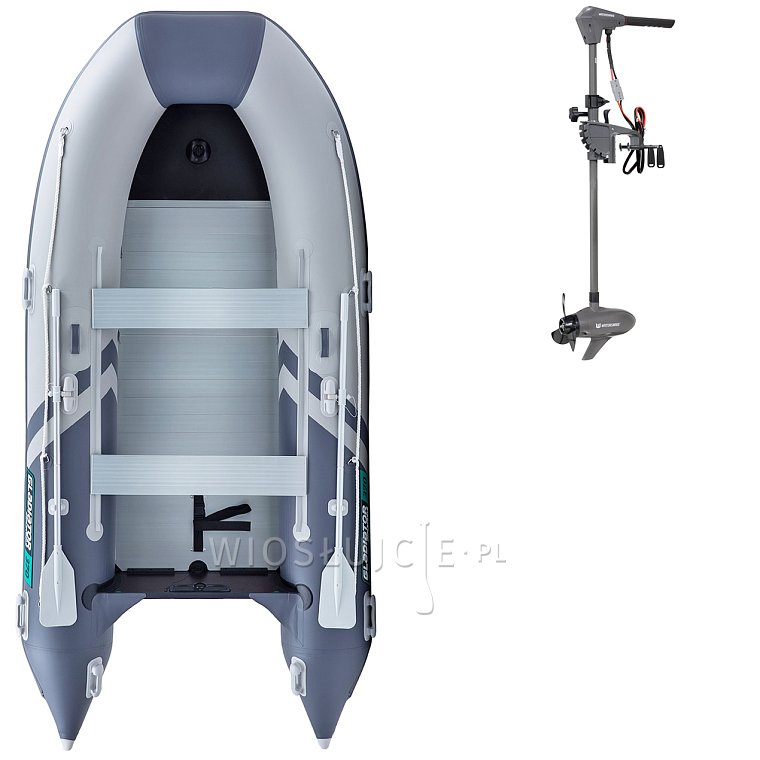 Ponton GLADIATOR CLASSIC B370AL light dark grey - pompowana łódź z aluminiową podłogą