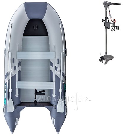 Ponton GLADIATOR CLASSIC B370AL light dark grey - pompowana łódź z aluminiową podłogą