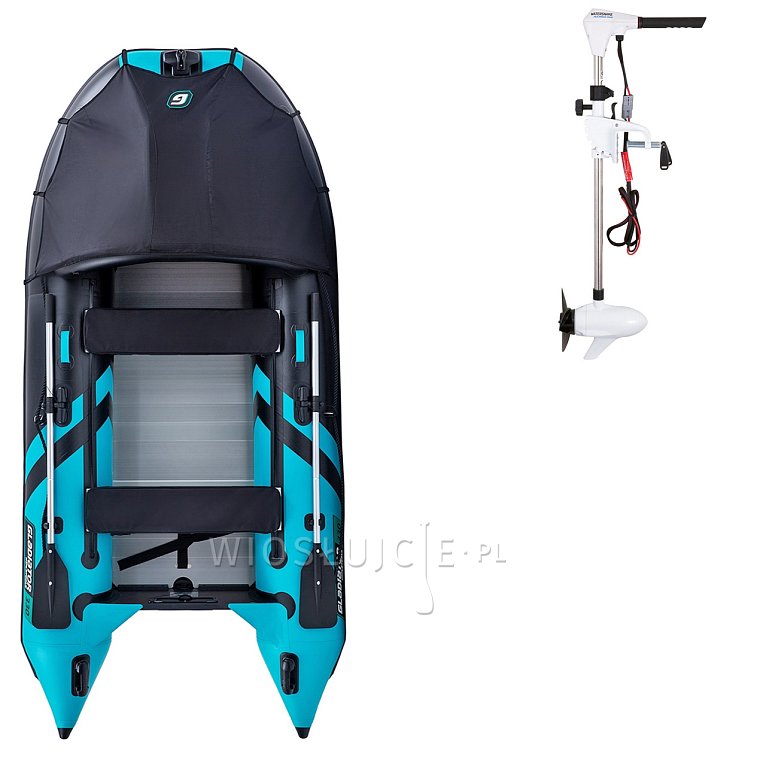 Ponton GLADIATOR ACTIVE C330AL black turquoise - pompowana łódź z aluminiową podłogą