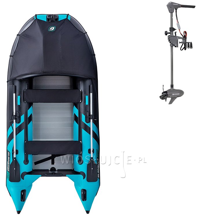 Ponton GLADIATOR ACTIVE C330AL black turquoise - pompowana łódź z aluminiową podłogą