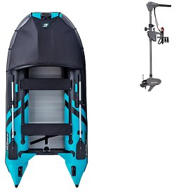 Ponton GLADIATOR ACTIVE C330AL black turquoise - pompowana łódź z aluminiową podłogą