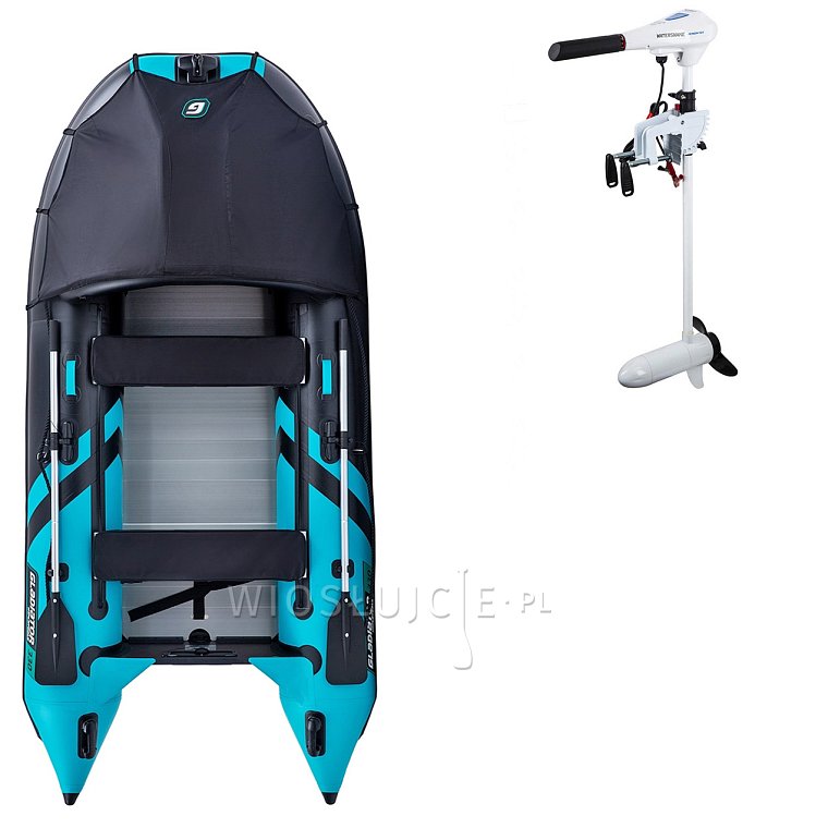 Ponton GLADIATOR ACTIVE C330AL black turquoise - pompowana łódź z aluminiową podłogą