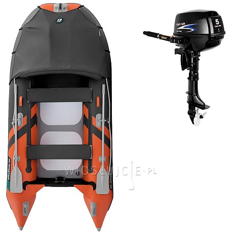 Ponton GLADIATOR ACTIVE C330AL orange dark grey - pompowana łódź z aluminiową podłogą