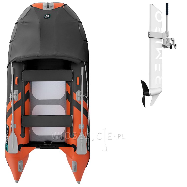 Ponton GLADIATOR ACTIVE C330AL orange dark grey - pompowana łódź z aluminiową podłogą