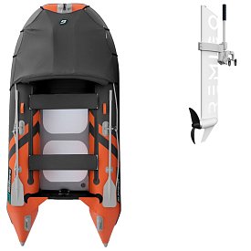 Ponton GLADIATOR ACTIVE C330AL orange dark grey - pompowana łódź z aluminiową podłogą