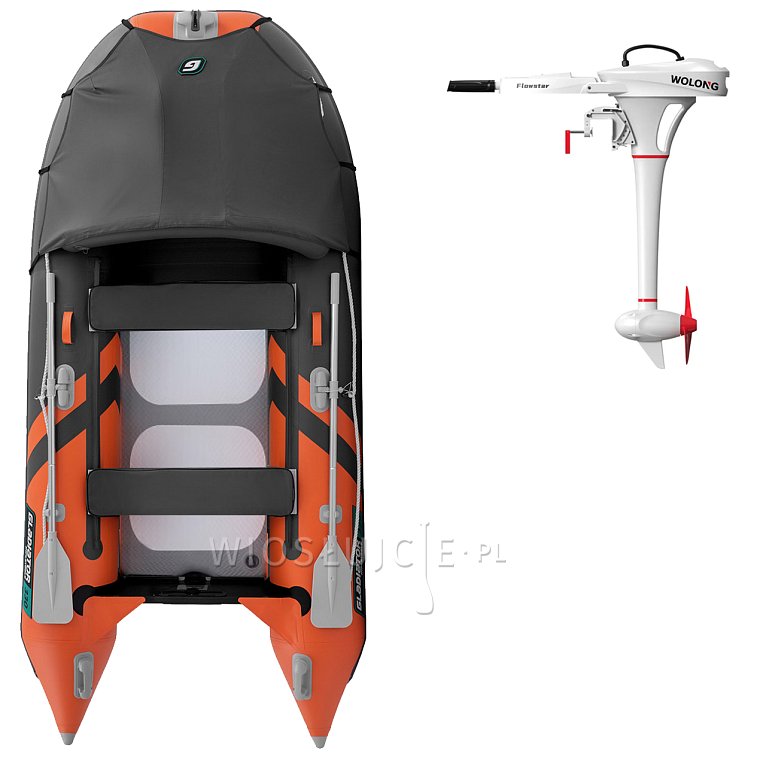 Ponton GLADIATOR ACTIVE C330AL orange dark grey - pompowana łódź z aluminiową podłogą