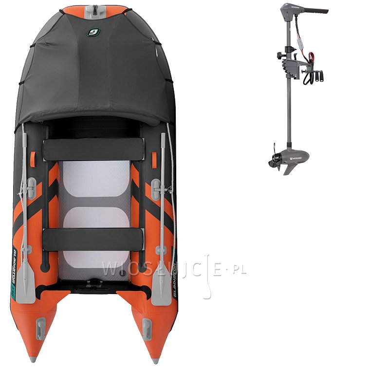 Ponton GLADIATOR ACTIVE C330AL orange dark grey - pompowana łódź z aluminiową podłogą