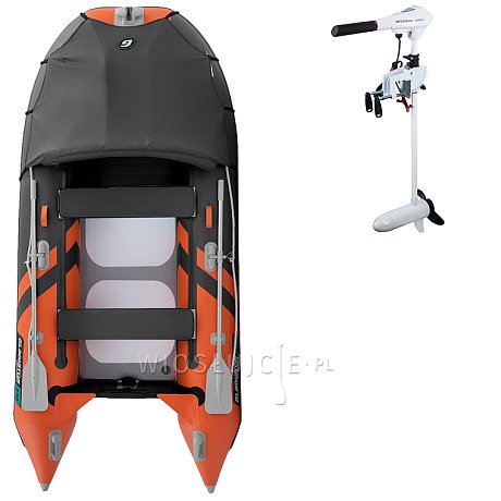 Ponton GLADIATOR ACTIVE C330AL orange dark grey - pompowana łódź z aluminiową podłogą