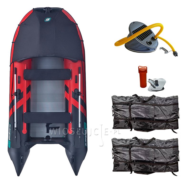 Ponton GLADIATOR ACTIVE C330AL red black - pompowana łódź z aluminiową podłogą