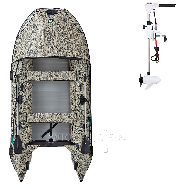 Ponton GLADIATOR ACTIVE C370AL Camo Digital - pompowana łódź z aluminiową podłogą