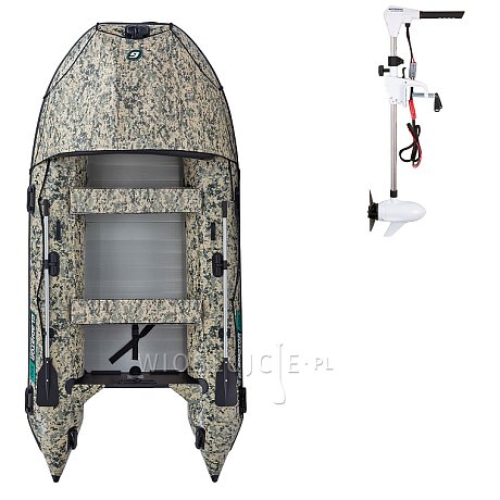 Ponton GLADIATOR ACTIVE C370AL Camo Digital - pompowana łódź z aluminiową podłogą