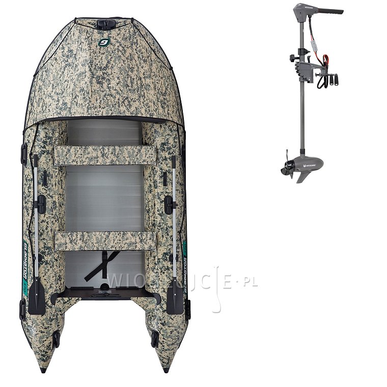 Ponton GLADIATOR ACTIVE C370AL Camo Digital - pompowana łódź z aluminiową podłogą