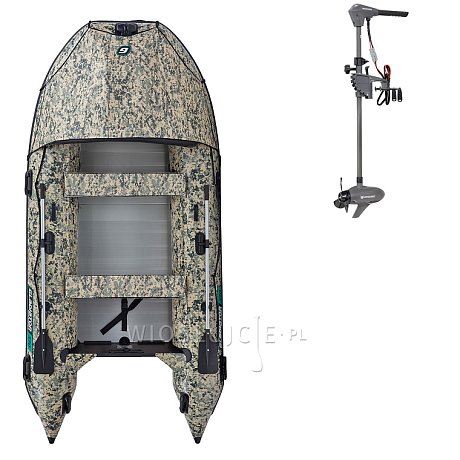 Ponton GLADIATOR ACTIVE C370AL Camo Digital - pompowana łódź z aluminiową podłogą
