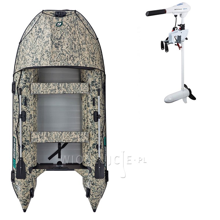 Ponton GLADIATOR ACTIVE C370AL Camo Digital - pompowana łódź z aluminiową podłogą