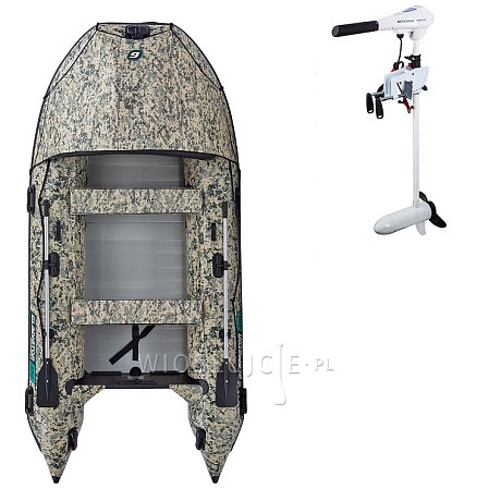 Ponton GLADIATOR ACTIVE C370AL Camo Digital - pompowana łódź z aluminiową podłogą