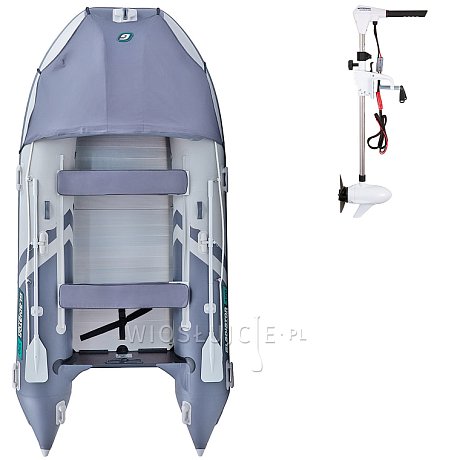 Ponton GLADIATOR ACTIVE C370AL light dark grey - pompowana łódź z aluminiową podłogą