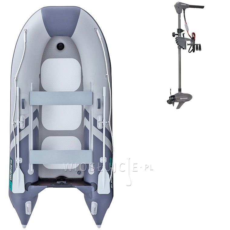 Ponton GLADIATOR CLASSIC B330AD light dark grey - pompowana łódź z pompowaną podłogą