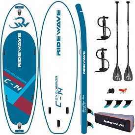 Deska SUP RIDEWAVE Conqueror C-14 - pompowany paddleboard dla całej drużyny