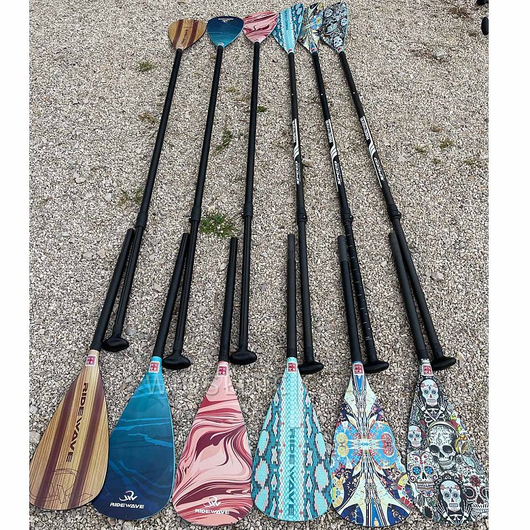 COMBO Pádlo RIDEWAVE KUN BAMBOO COMBO 4-dílné nastavitelné pro paddleboard i kajak