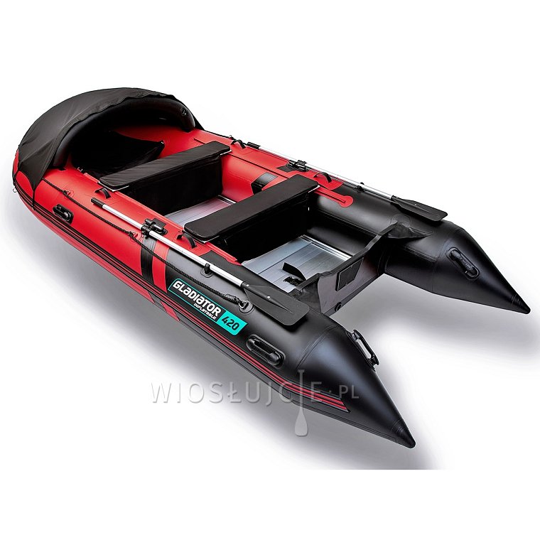 Člun GLADIATOR ACTIVE C420AL red black - nafukovací člun s hliníkovou podlahou