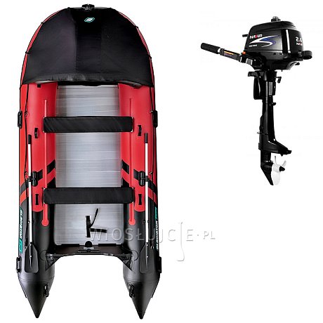 Ponton GLADIATOR ACTIVE C420AL red black - pompowana łódź z aluminiową podłogą